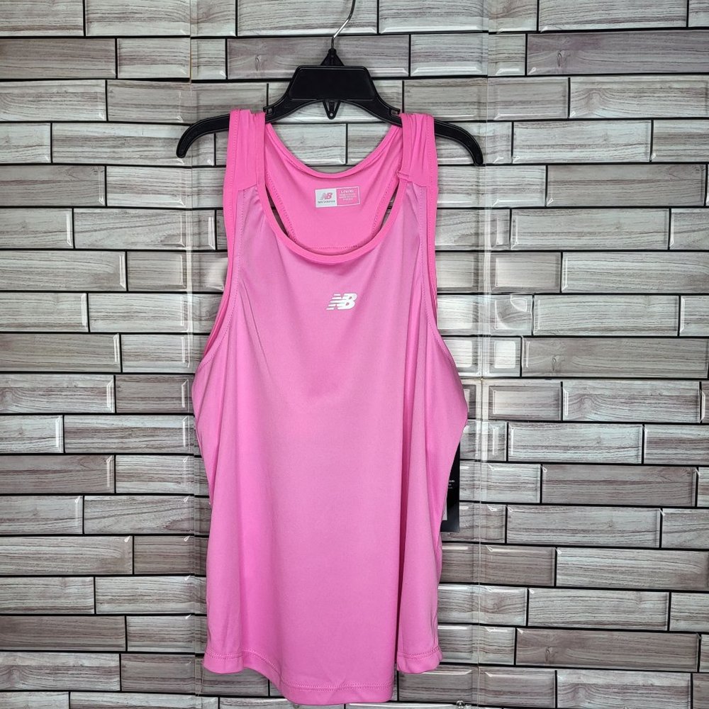 New Girl's NB New Balance Tank Top Pink Sports Bra Size Large 14/16 Athleisure